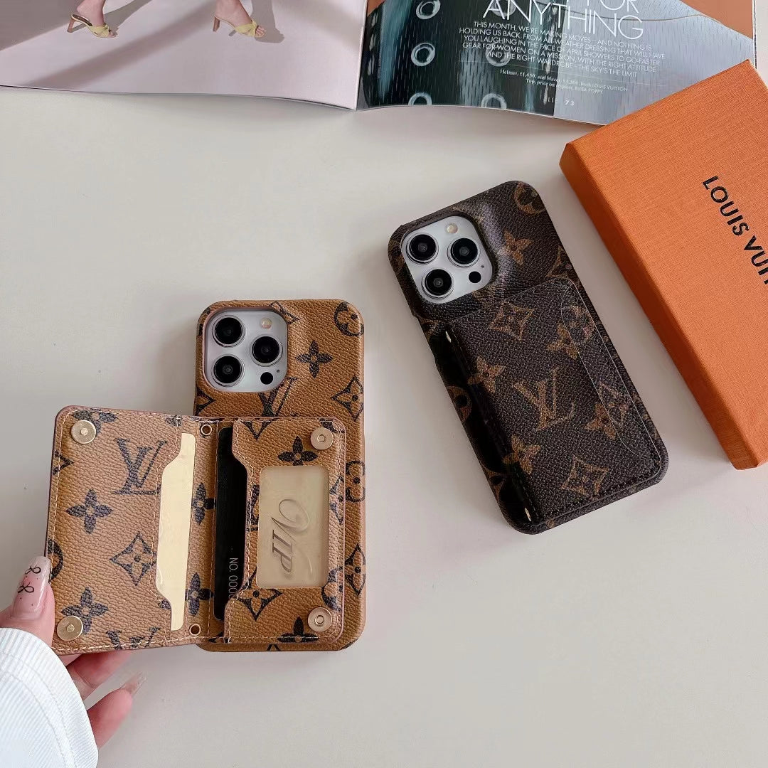 LV 모노그램 iPhone 케이스 럭셔리 에디션 카드 홀더