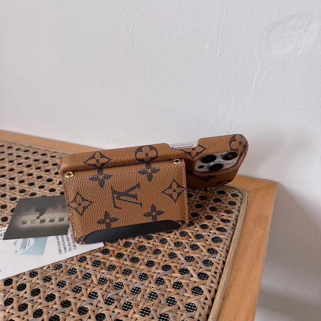 LV 모노그램 iPhone 케이스 럭셔리 에디션 카드 홀더