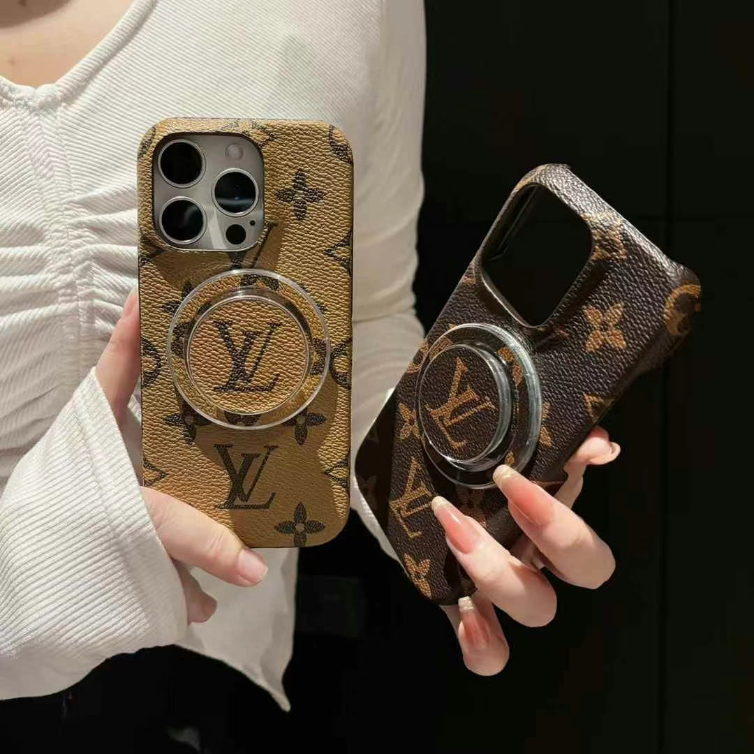 고급 LV 모노그램 자기 링 전화 케이스