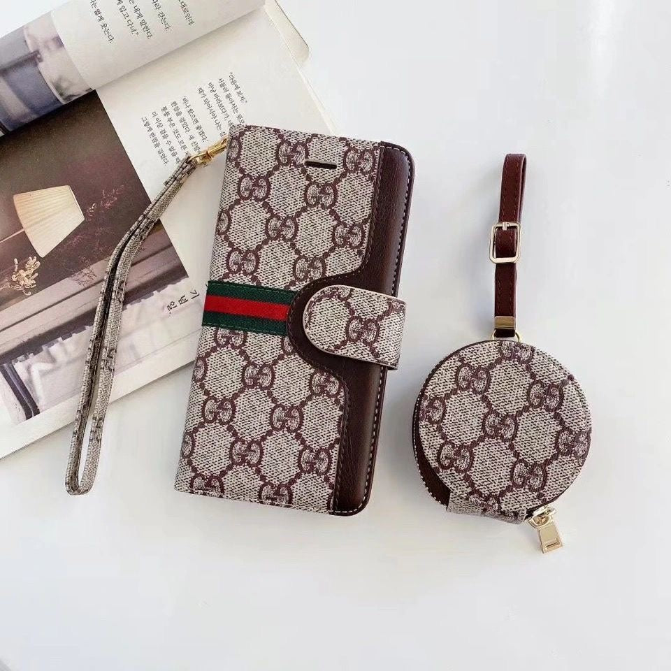 고급 GG LV BUR iPhone 및 Card Holder와 AirPods 케이스