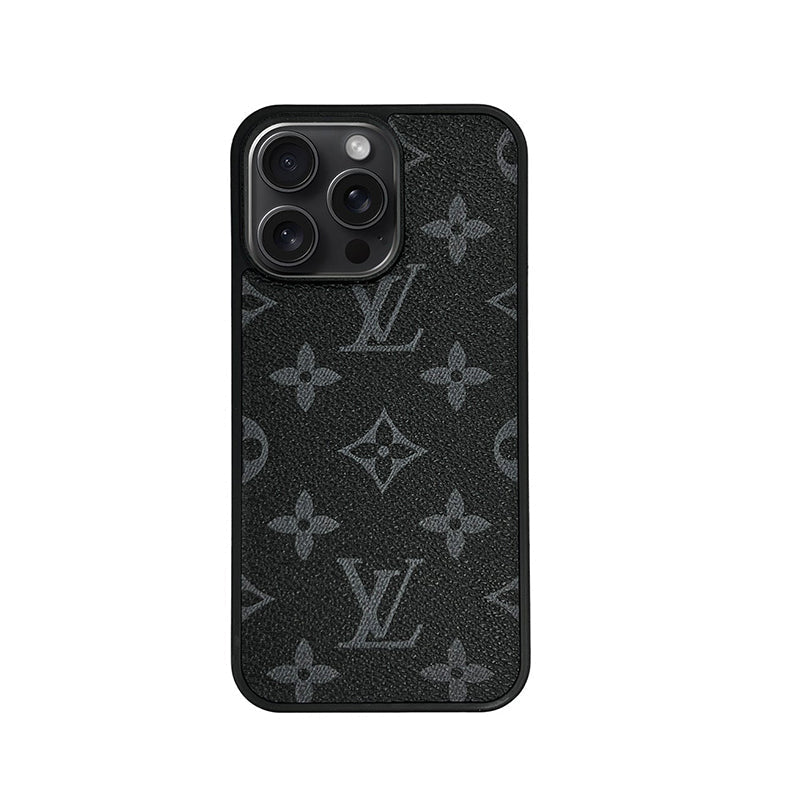 블랙 인쇄 모노그램 iPhone 케이스